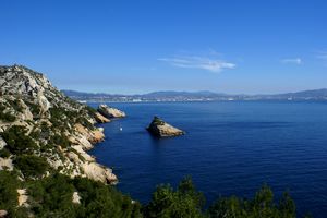 Paysage en direction de la ville de Marseille