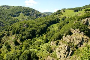 Paysage surplombant la cascade