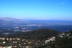 Aperçu des Alpes du Sud à l'horizon