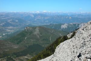 Aperçu des Alpes à l'horizon