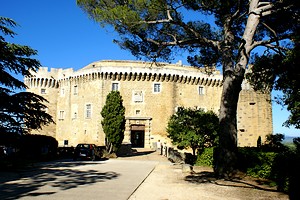 Face à l'entrée du château